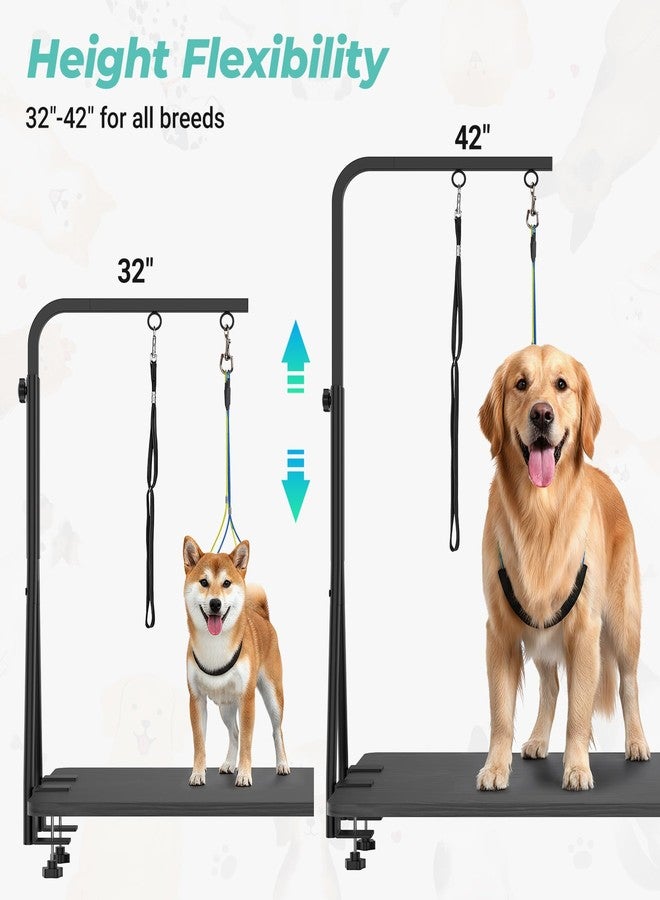 WHEARTED Upradged Dog Grooming Arm with Clamps, Adjustable Pet Grooming Arm for Dog Grooming Table at Home, 42" Height Dogs Grooming Stand with Loop Noose for Small Large Dogs - Image 2